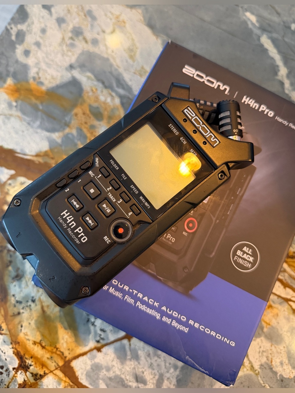 Zoom H4n Pro 4-Track Audio Recorder in the limited All-Black finish